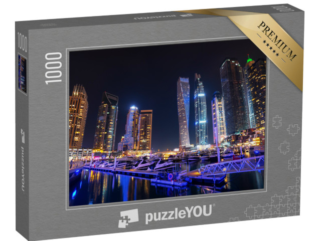 puzzle 1000 dílků „Dubajský přístav v noci, Spojené arabské emiráty“