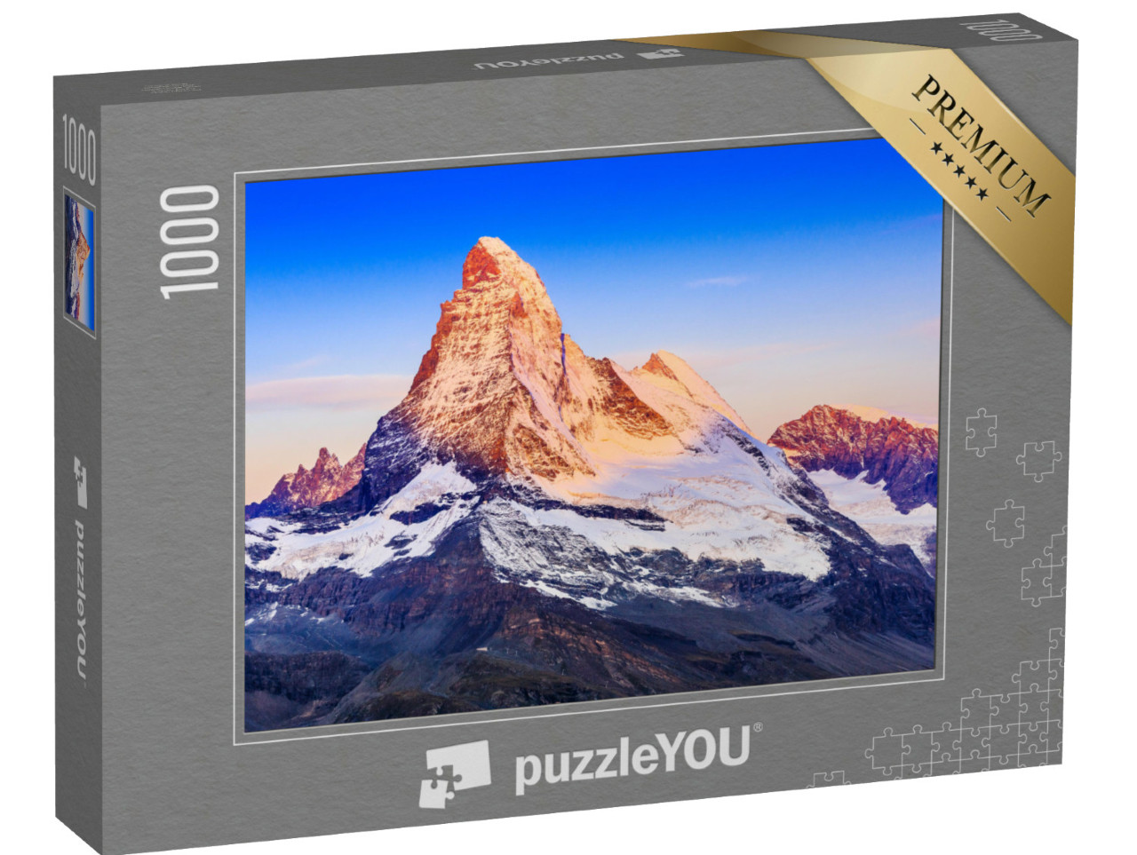 puzzle 1000 dílků „Severní stěna Matterhornu při východu slunce, Zermatt, Švýcarsko“