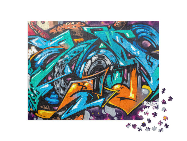 puzzle 1000 dílků „Abstraktní street art ve stylu graffiti“