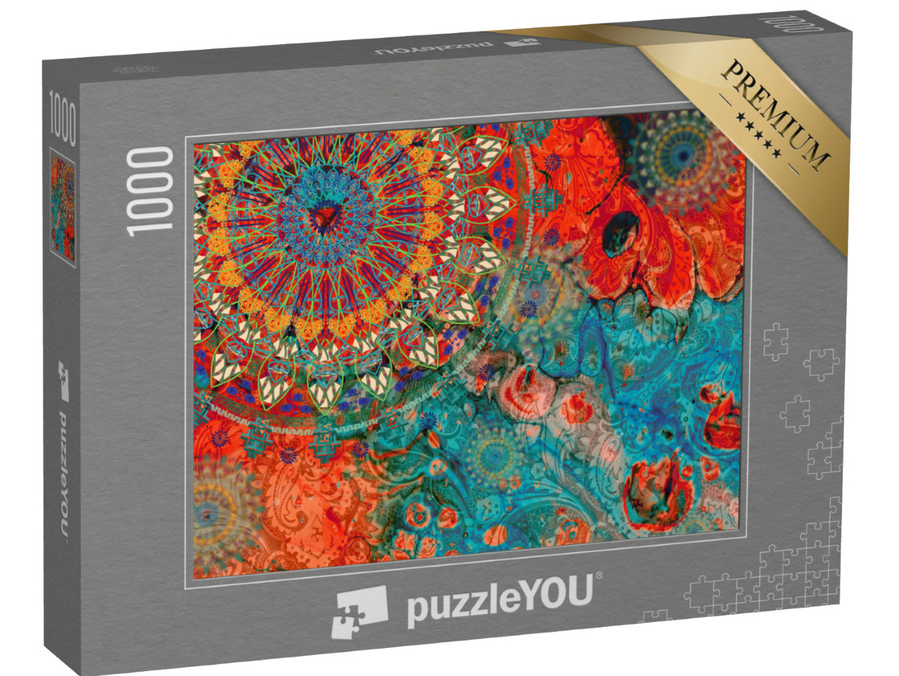 puzzle 1000 dílků „Mandala vintage art ve staroindickém a védském designu“