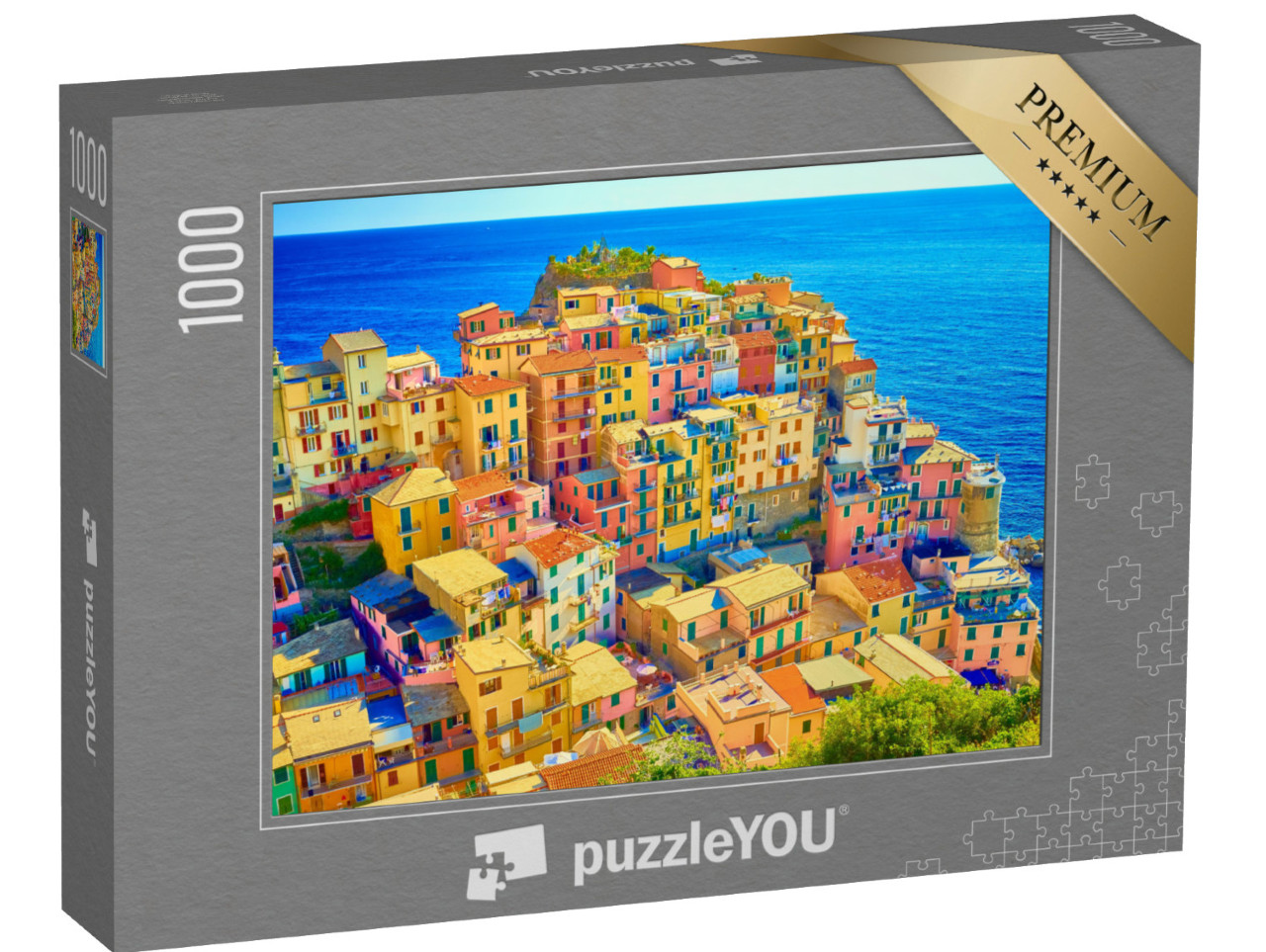 puzzle 1000 dílků „Barevné domy v Manarole, Cinque Terre, Ligurie, Itálie“