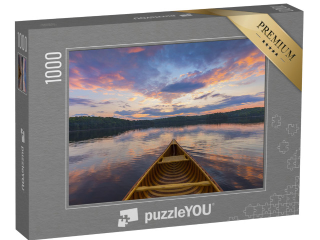 puzzle 1000 dílků „Příď cedrové kánoe při západu slunce, Ontario, Kanada“