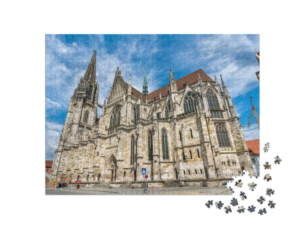 puzzle 1000 dílků „Katedrála svatého Petra v Regensburgu, Bavorsko, Německo“