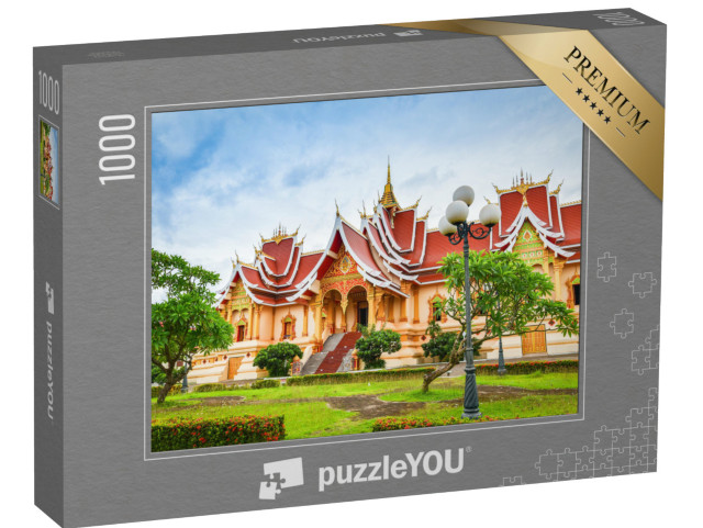 puzzle 1000 dílků „Krásná architektura chrámu ve Vientiane, Laos“