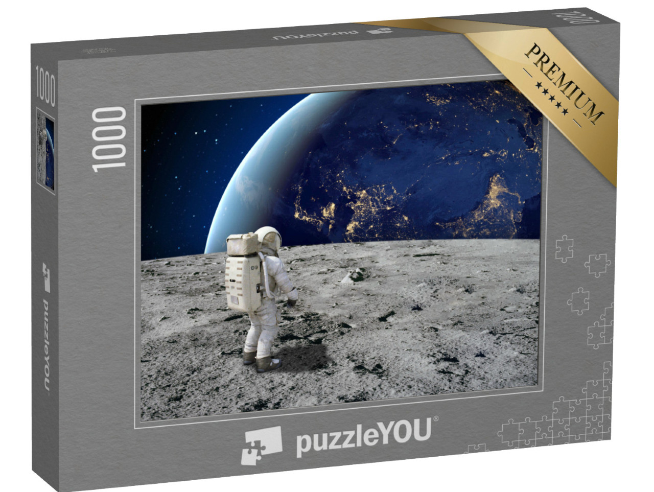 puzzle 1000 dílků „Astronaut na Měsíci se dívá na Zemi“