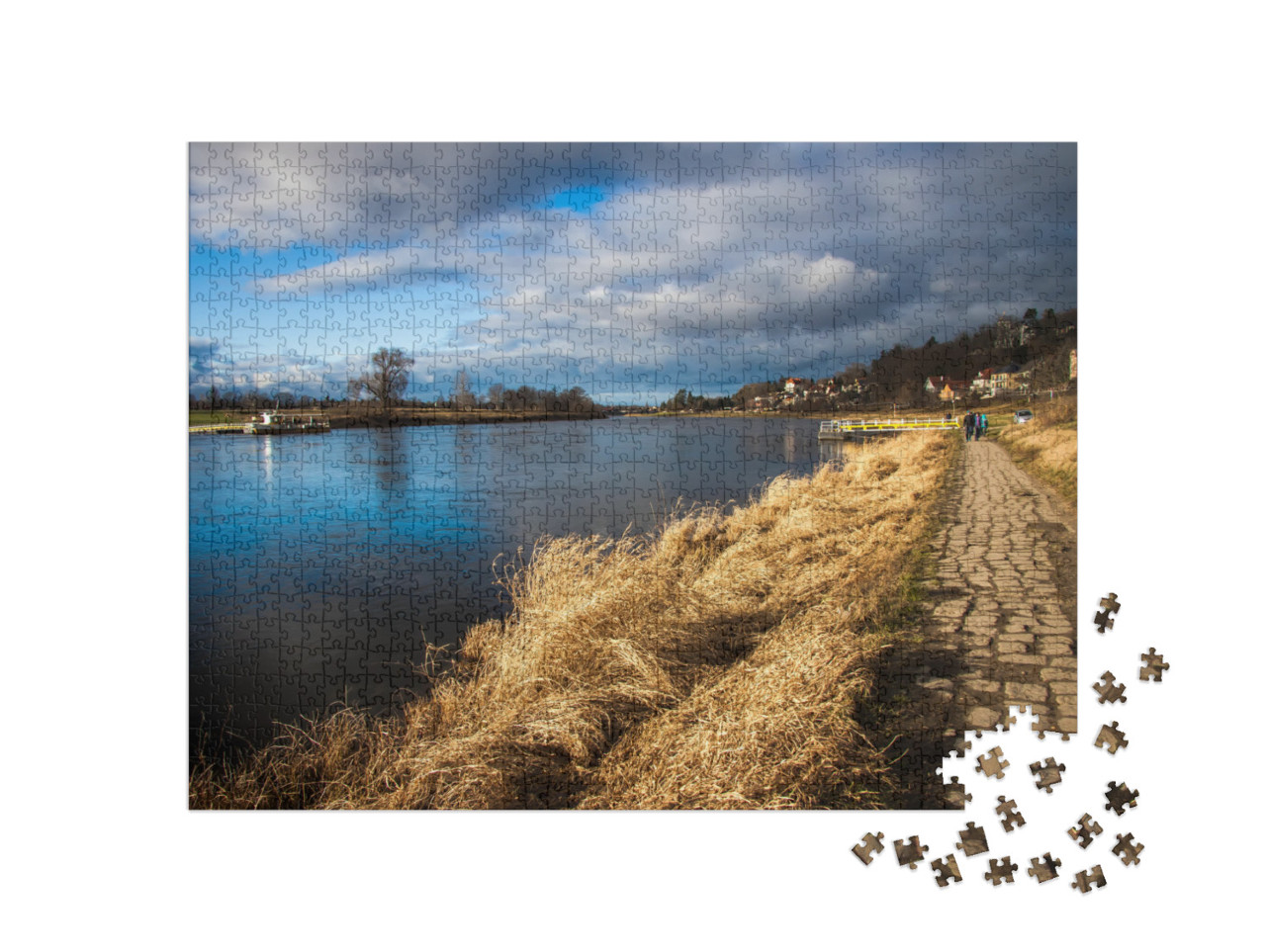 puzzle 1000 dílků „Labe v městské části Drážďan“