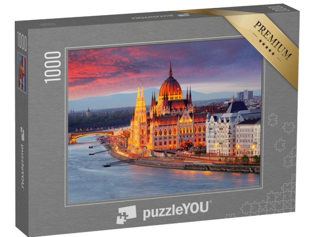 puzzle 1000 dílků „Maďarský parlament, Budapešť při západu slunce“