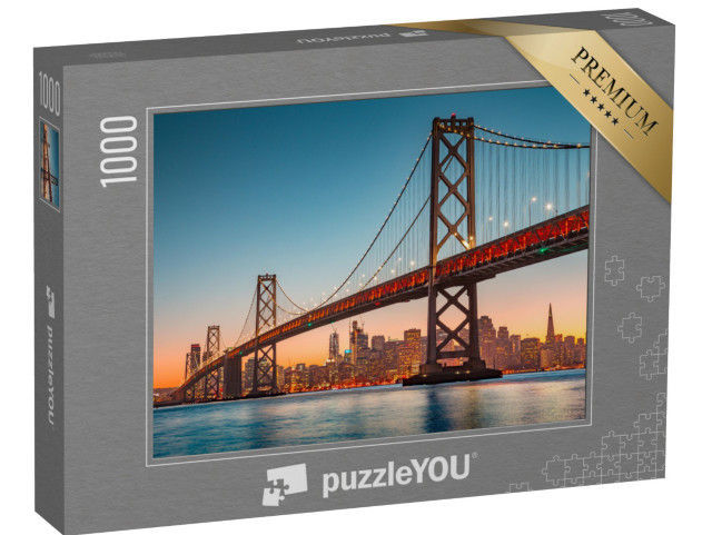 puzzle 1000 dílků „Panorama San Francisca se slavným mostem Oakland Bay Bridge, Kalifornie, USA“