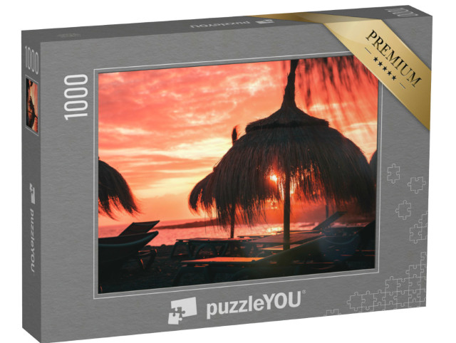 puzzle 1000 dílků „Zářící západ slunce na pláži“