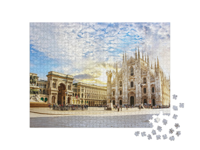 puzzle 1000 dílků „Úchvatné světlo v milánské katedrále, Itálie“