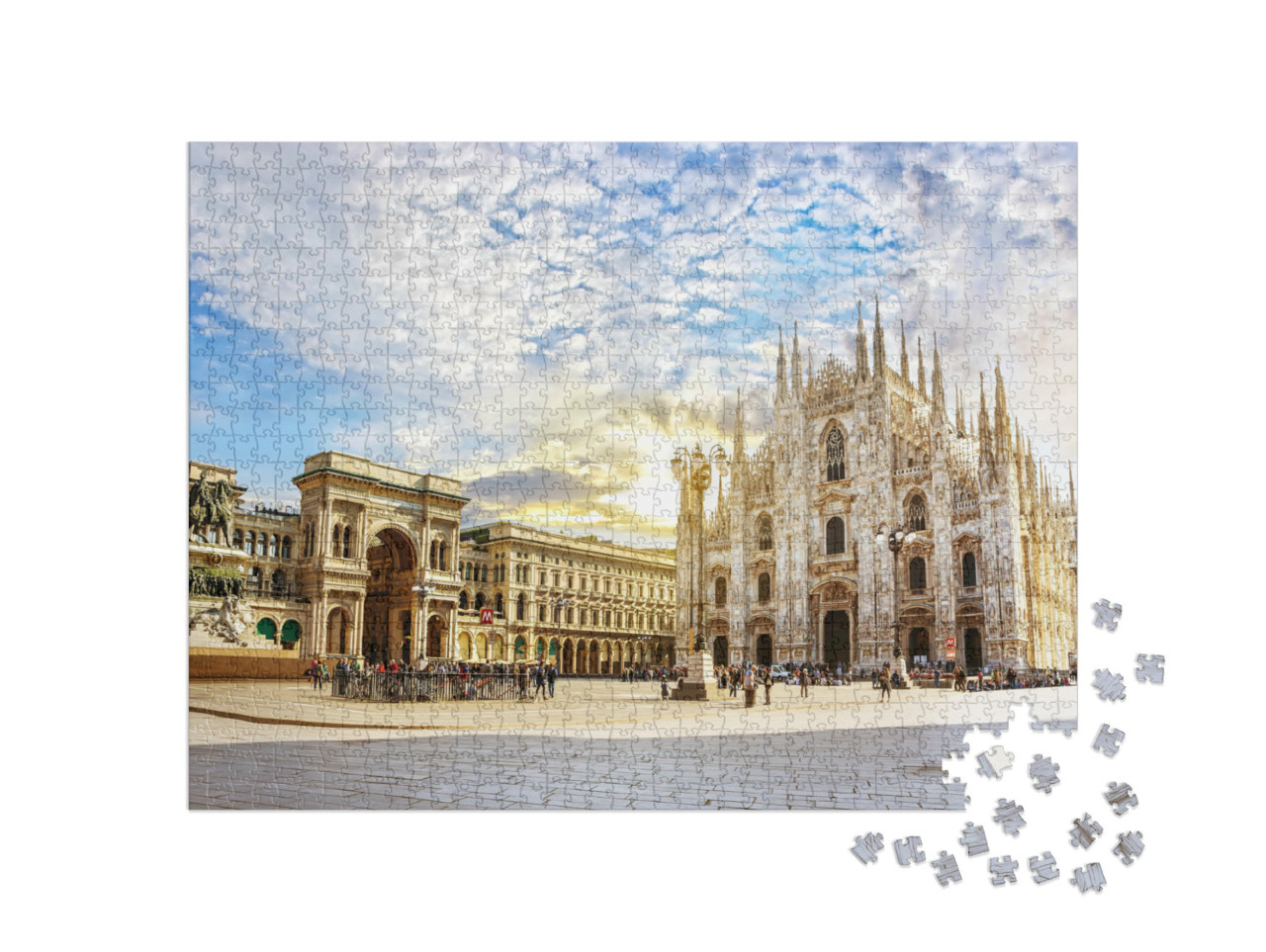 puzzle 1000 dílků „Úchvatné světlo v milánské katedrále, Itálie“