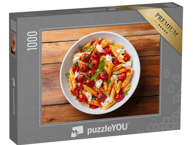 puzzle 1000 dílků „Penne s pečenými rajčaty a mozzarellou“