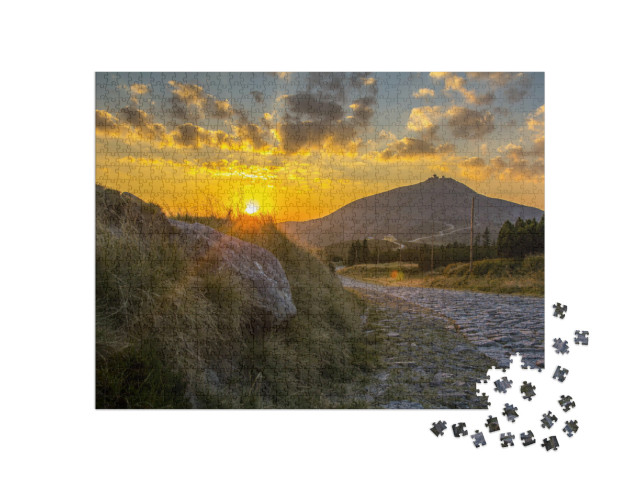 puzzle 1000 dílků „Sněžka východ slunce, Krkonoše, Česká republika“