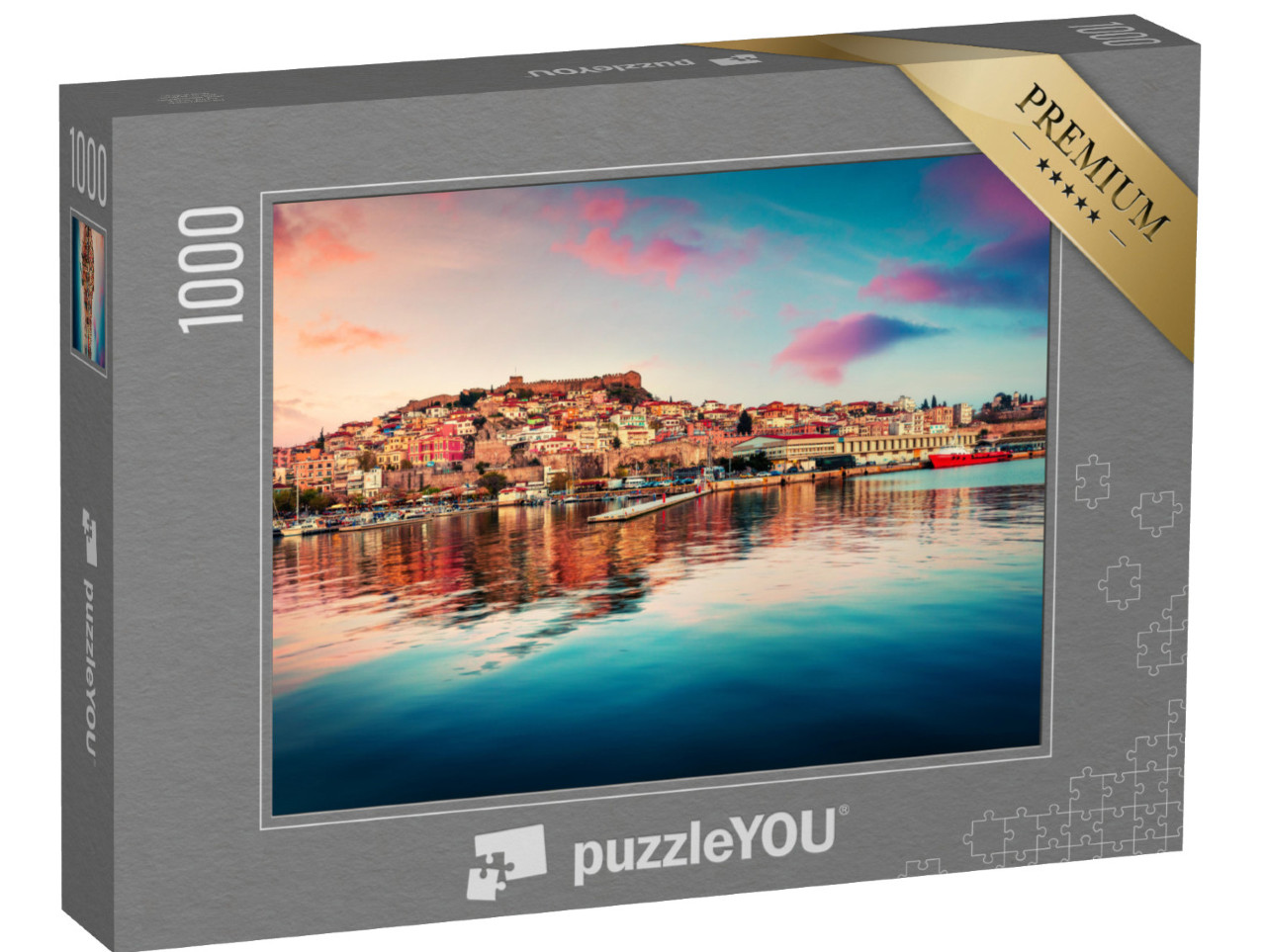 puzzle 1000 dílků „Jarní mořská krajina na Egejském moři, Kavala“