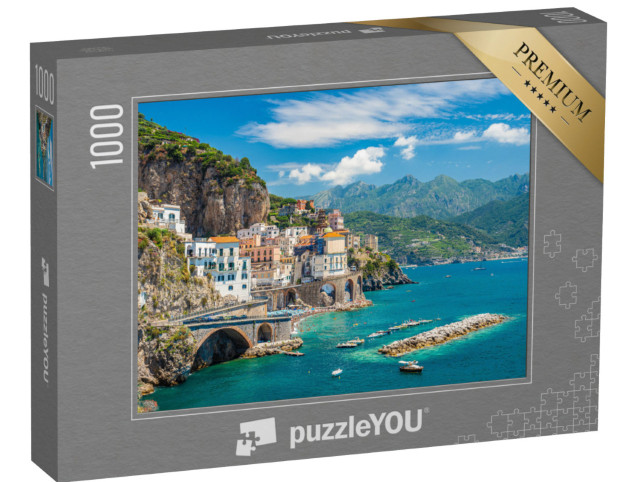 puzzle 1000 dílků „Město Atrani na slavném pobřeží Amalfi, Itálie“
