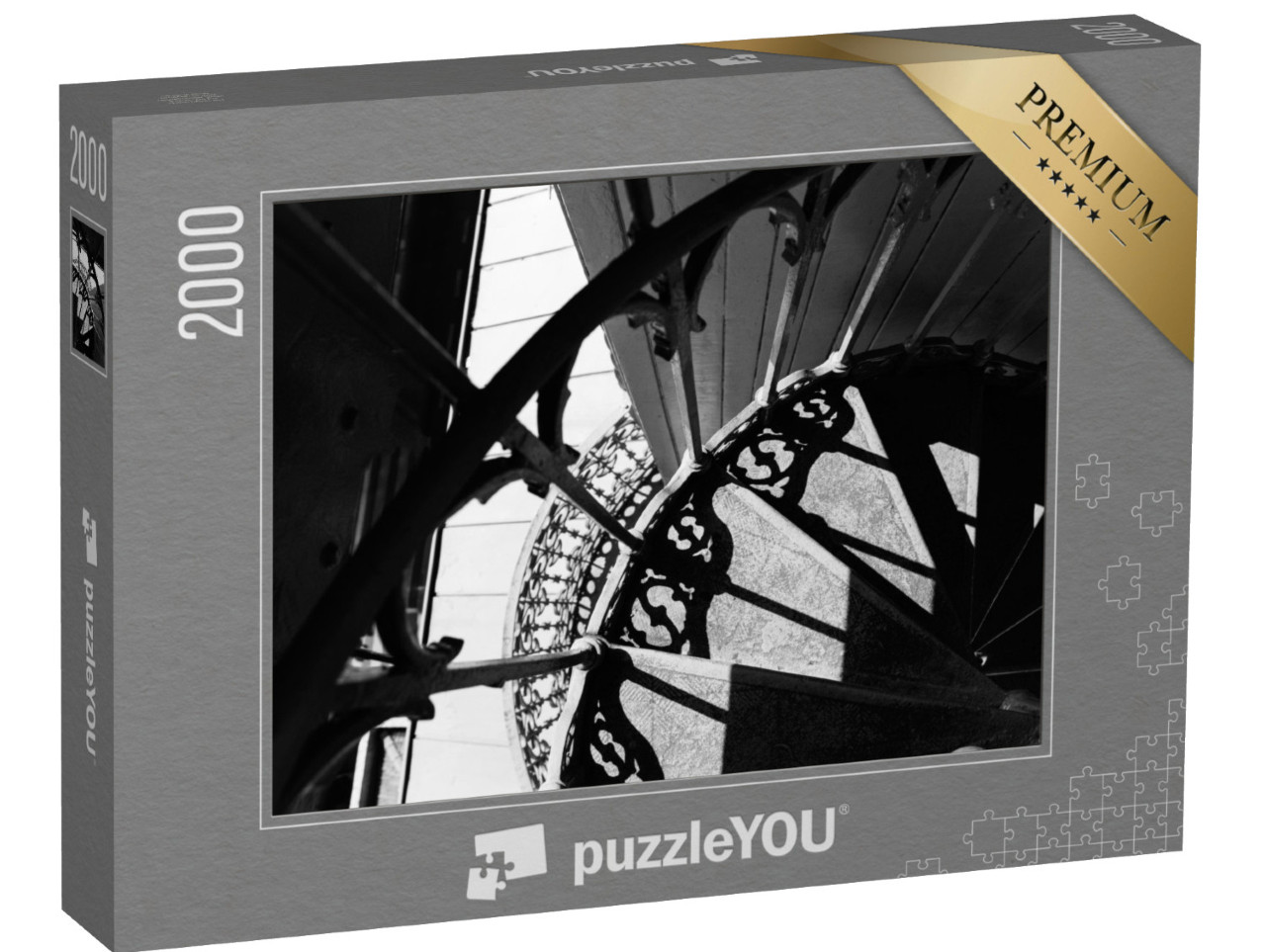 puzzle 2000 dílků „Abstraktní černobílá fotografie s architektonickými prvky“