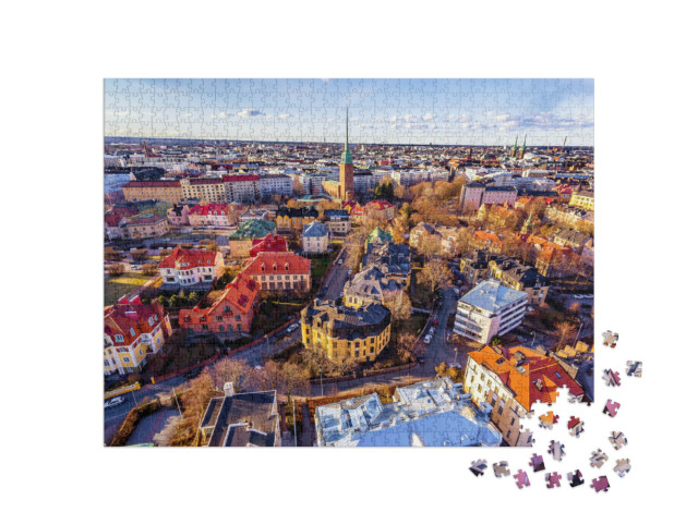 puzzle 1000 dílků „Barevné jaro v Helsinkách, Finsko“