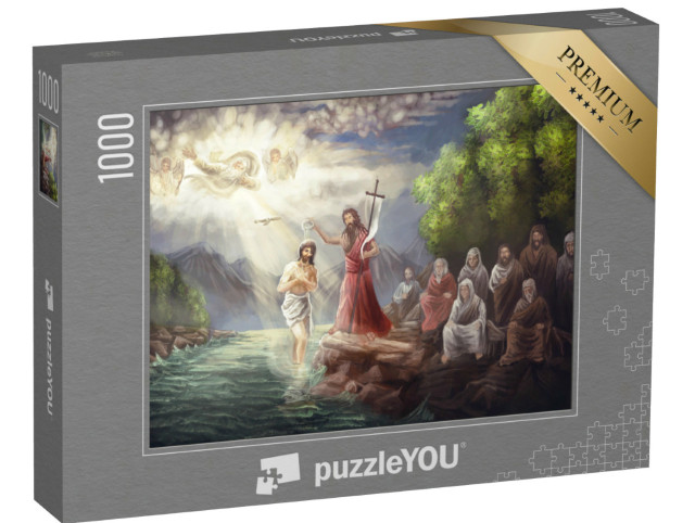 puzzle 1000 dílků „Umělecký obraz: Petr Křtitel křtí Ježíše“