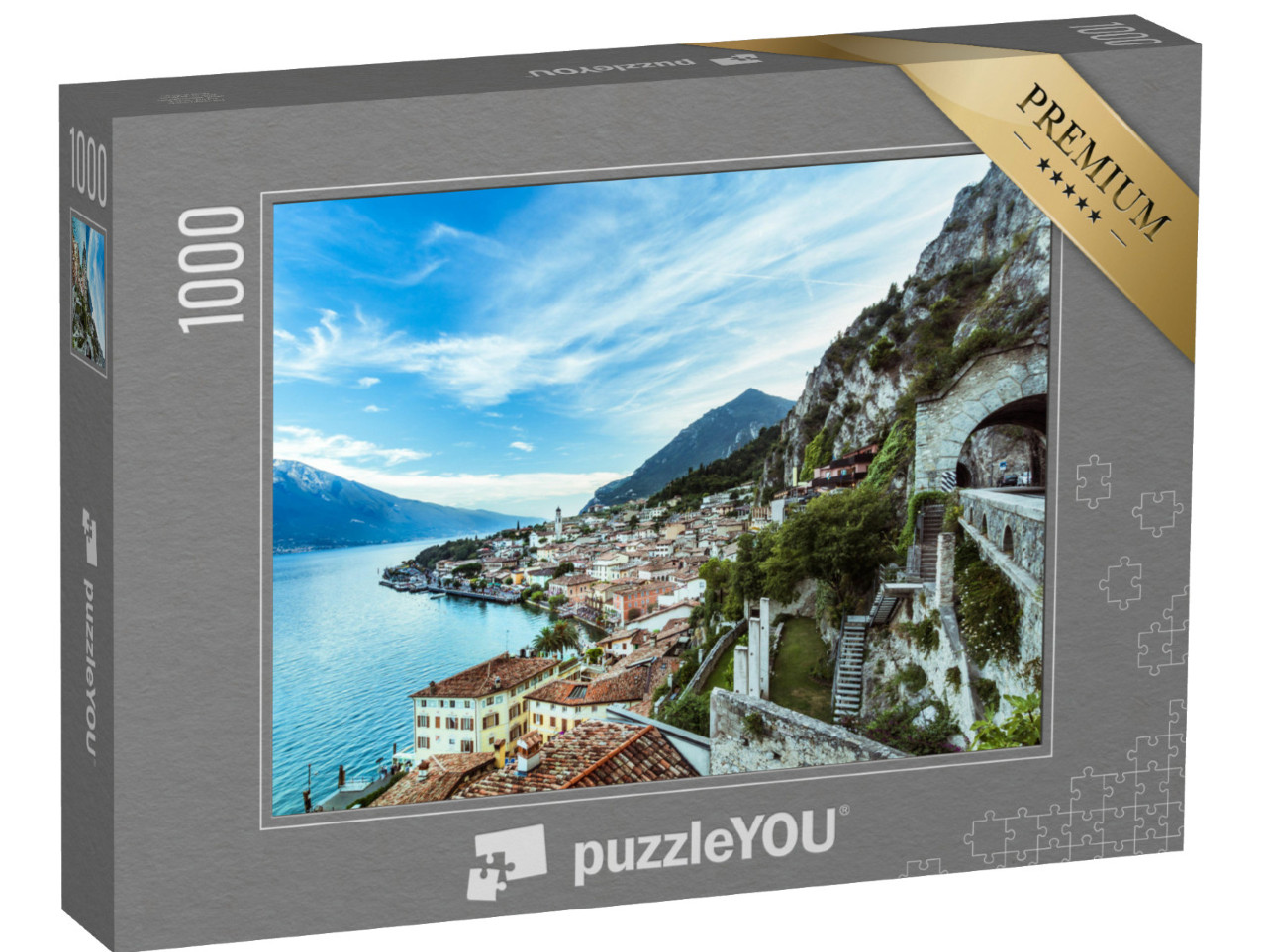 puzzle 1000 dílků „Krásné panorama Limone sul Garda na jezeře Garda“