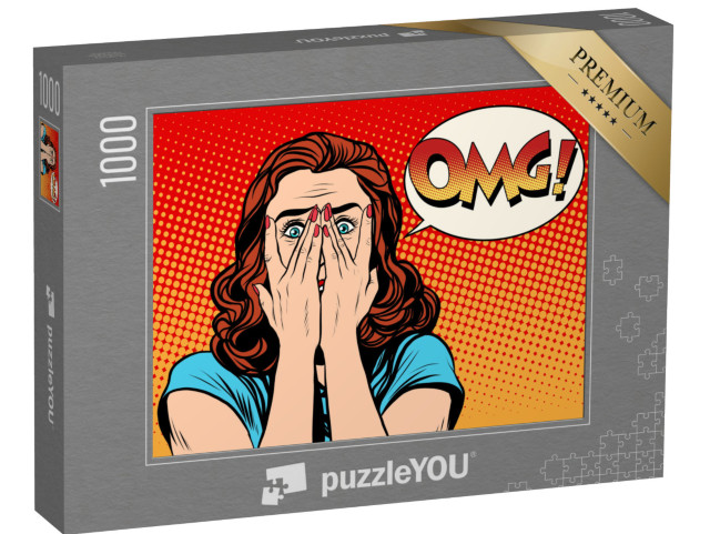 puzzle 1000 dílků „OMG: překvapená žena, komiks“