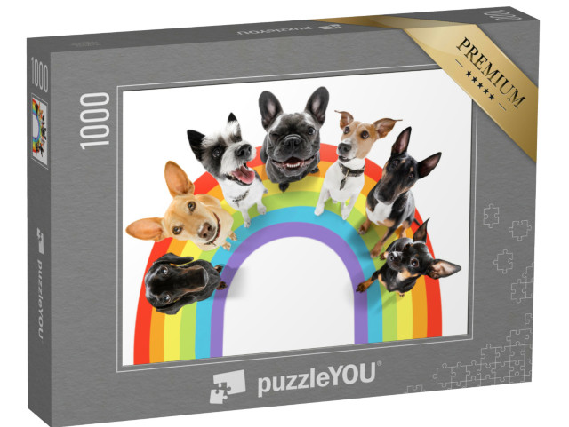 puzzle 1000 dílků „pohádka legrační gay řádek pár psů hrdý na člověka“