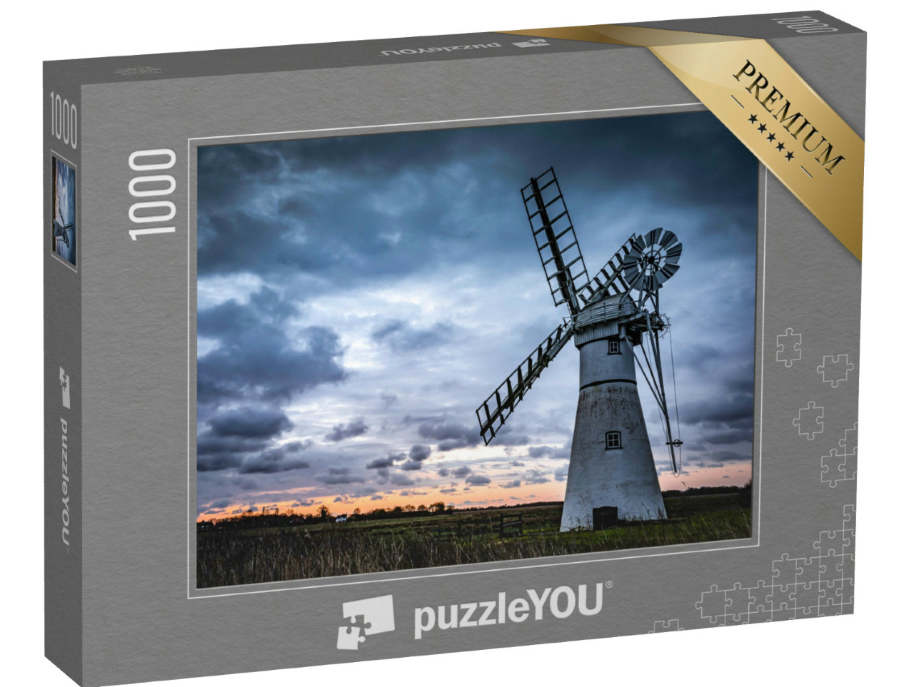 puzzle 1000 dílků „Mlýn na poli při západu slunce“