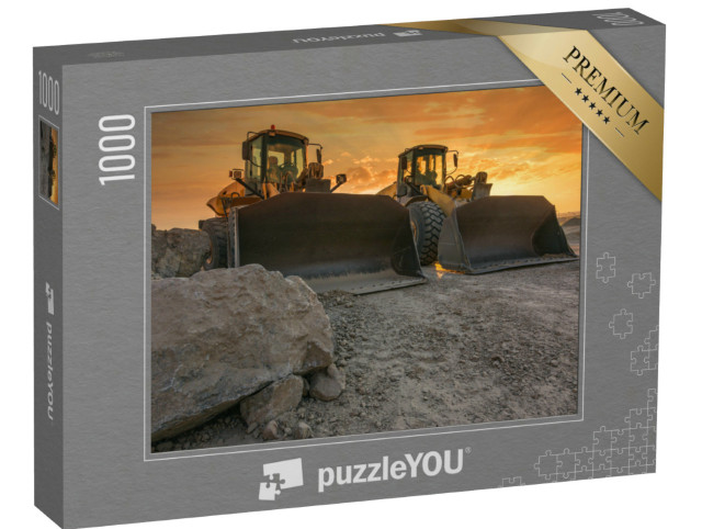 puzzle 1000 dílků „Dvě lopatová rypadla připravená k akci“