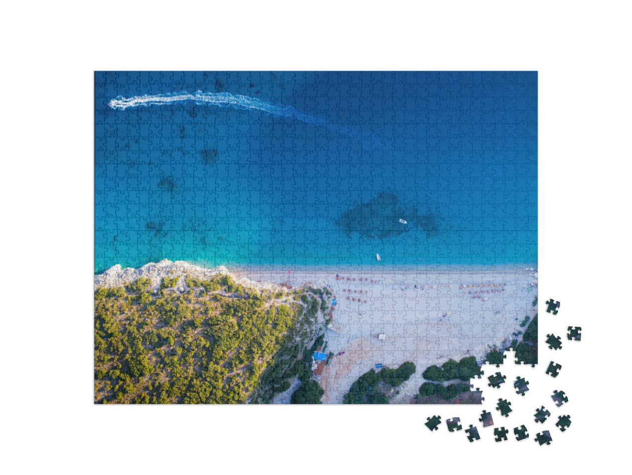 puzzle 1000 dílků „Krásná pláž Gjipe, Albánie“