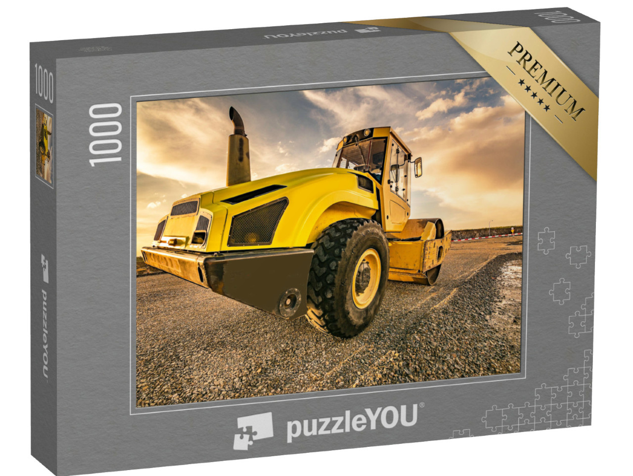 puzzle 1000 dílků „Parní válec pro stavbu silnic“