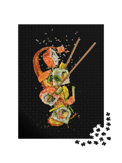 puzzle 1000 dílků „Kousky sushi s rybou a avokádem“