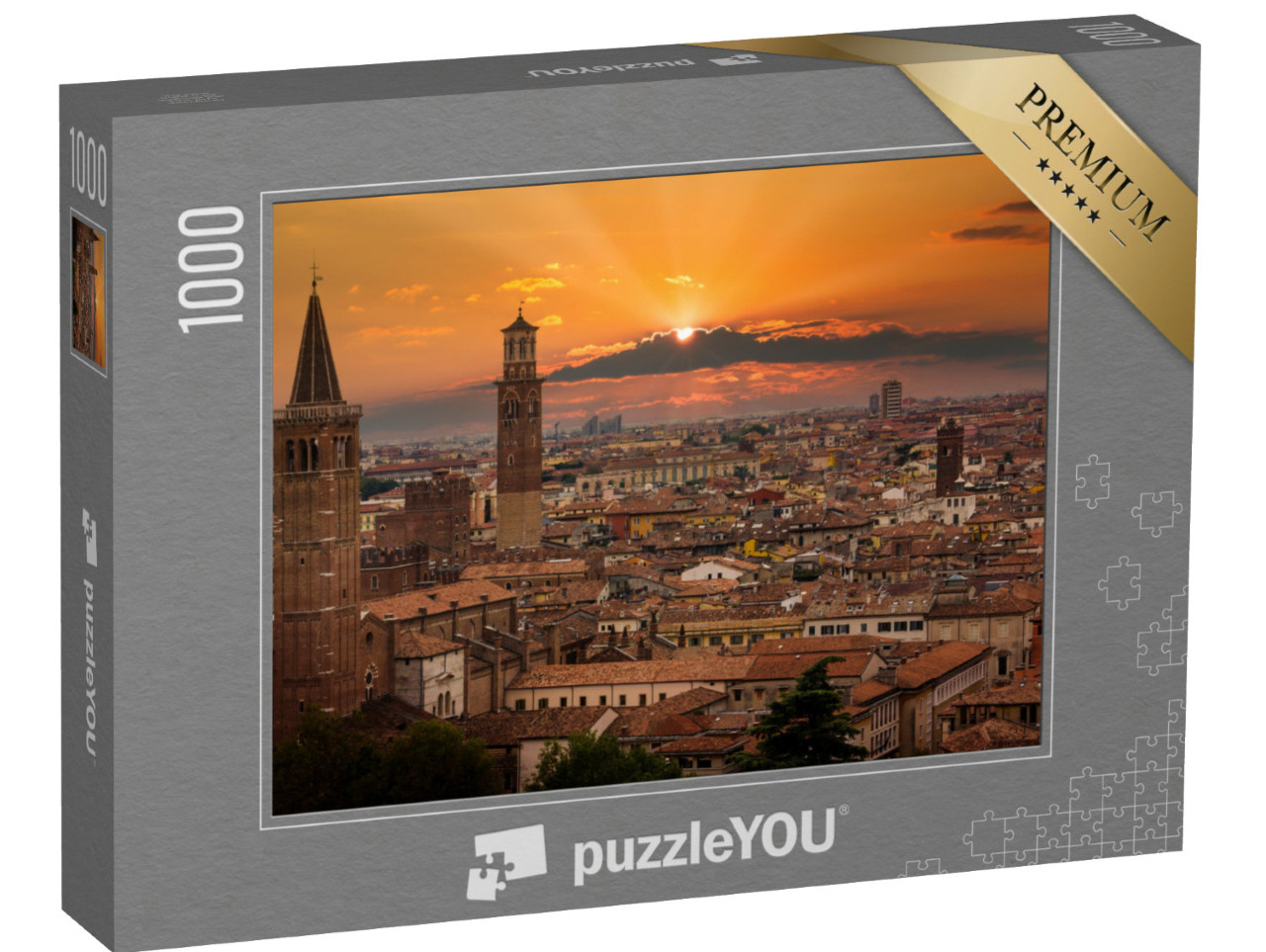 puzzle 1000 dílků „Verona při západu slunce, Itálie“