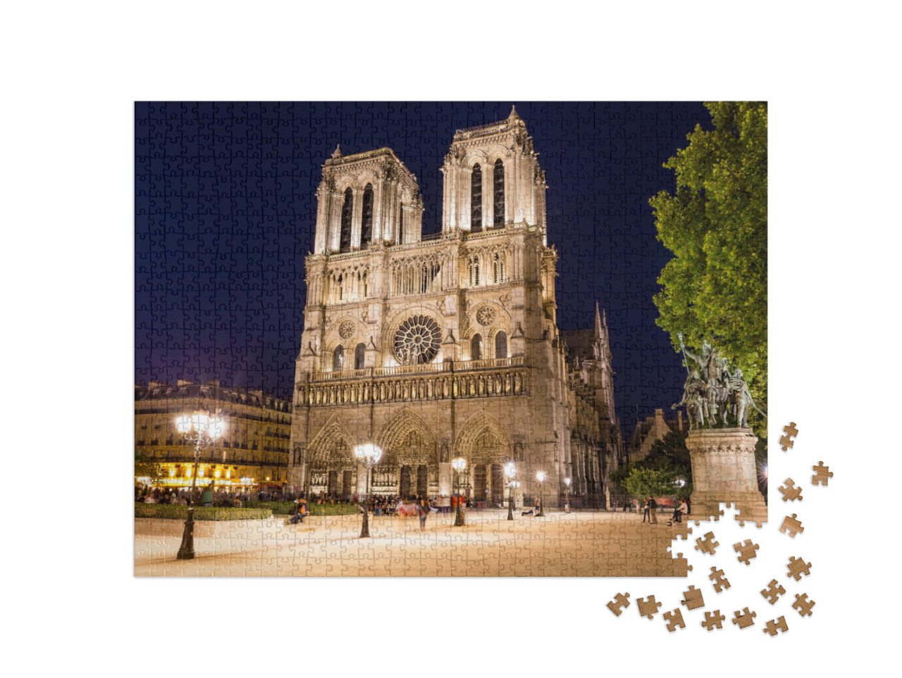 puzzle 1000 dílků „Katedrála Notre Dame v Paříži, Francie“