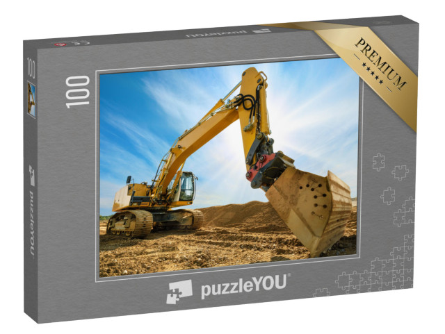 puzzle 100 dílků „Velký bagr na nové stavbě“