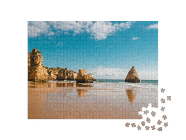 puzzle 1000 dílků „Skalní oblouky na pláži Marinha, Algarve, Portugalsko“