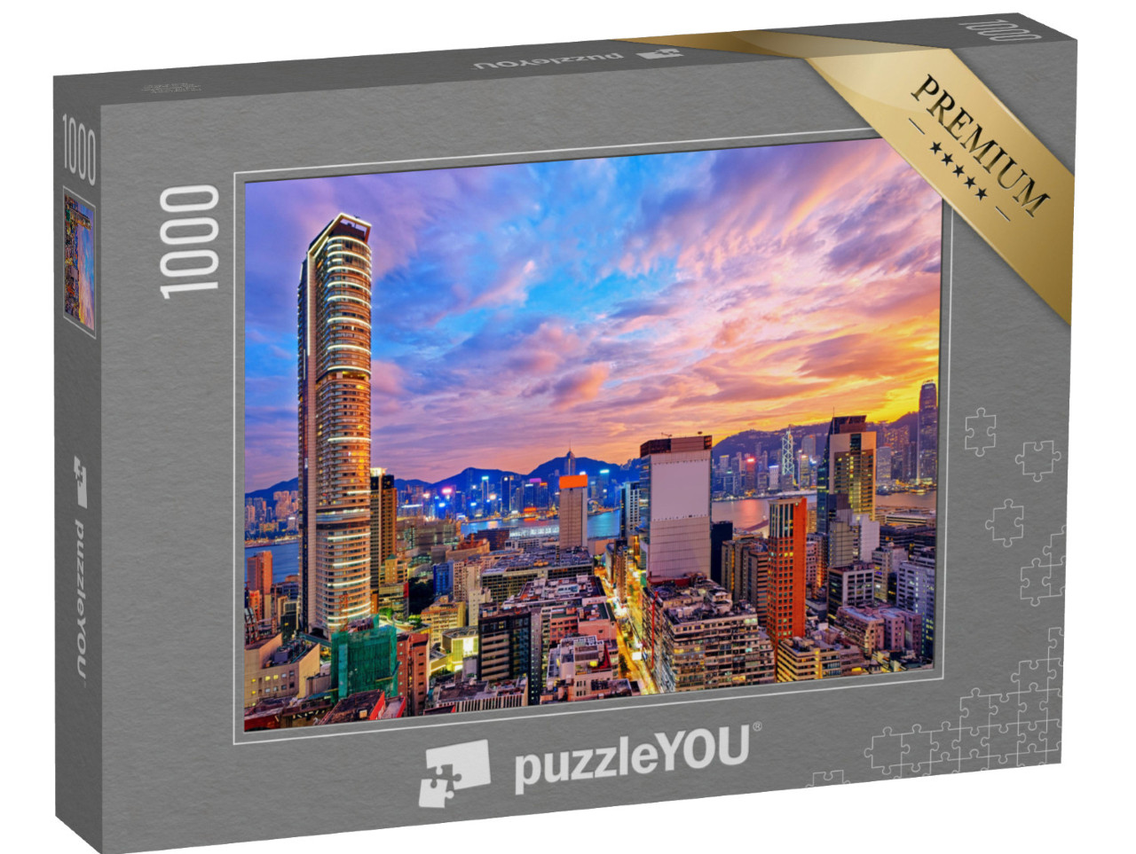 puzzle 1000 dílků „Hongkongské panorama při západu slunce“