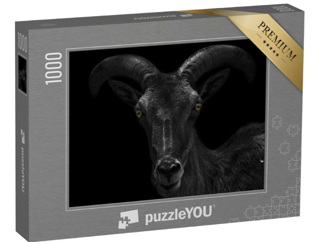 puzzle 1000 dílků „Detailní záběr tmavého kozorožce“