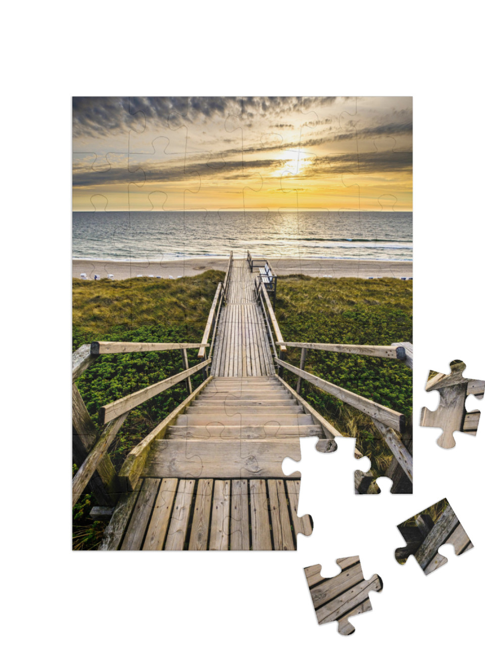 puzzle 48 dílků „Stezka na dunách k pláži, Sylt“
