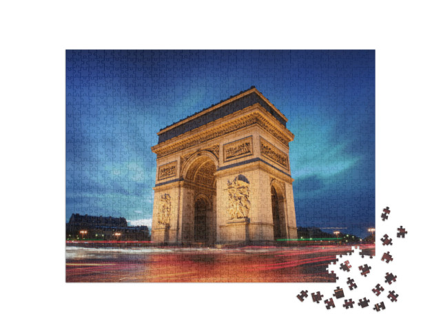 puzzle 1000 dílků „Vítězný oblouk: Paříž při západu slunce“