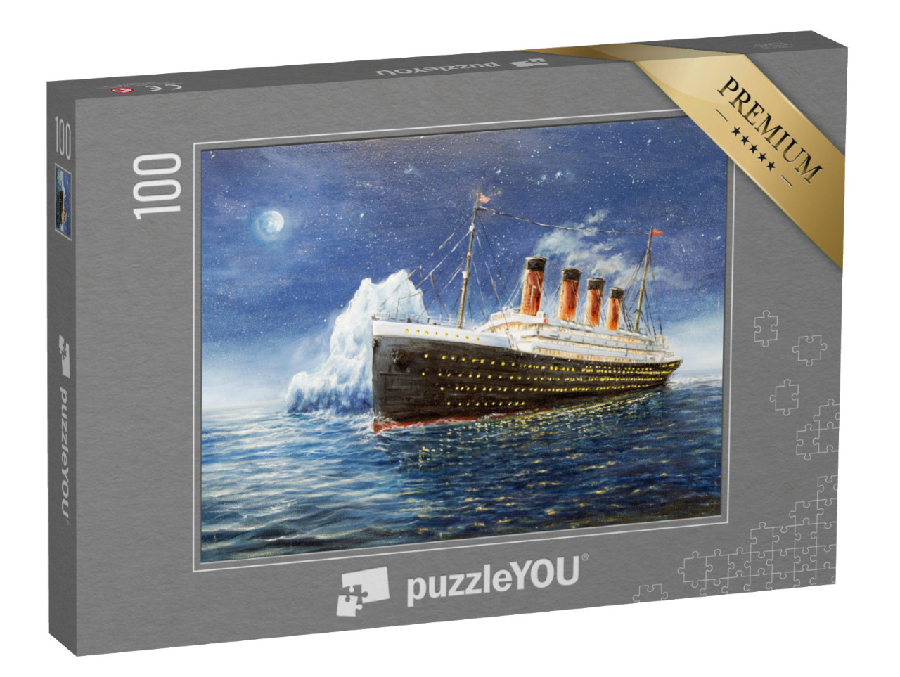 puzzle 100 dílků „Olejomalba: Titanic narazí do ledovce“