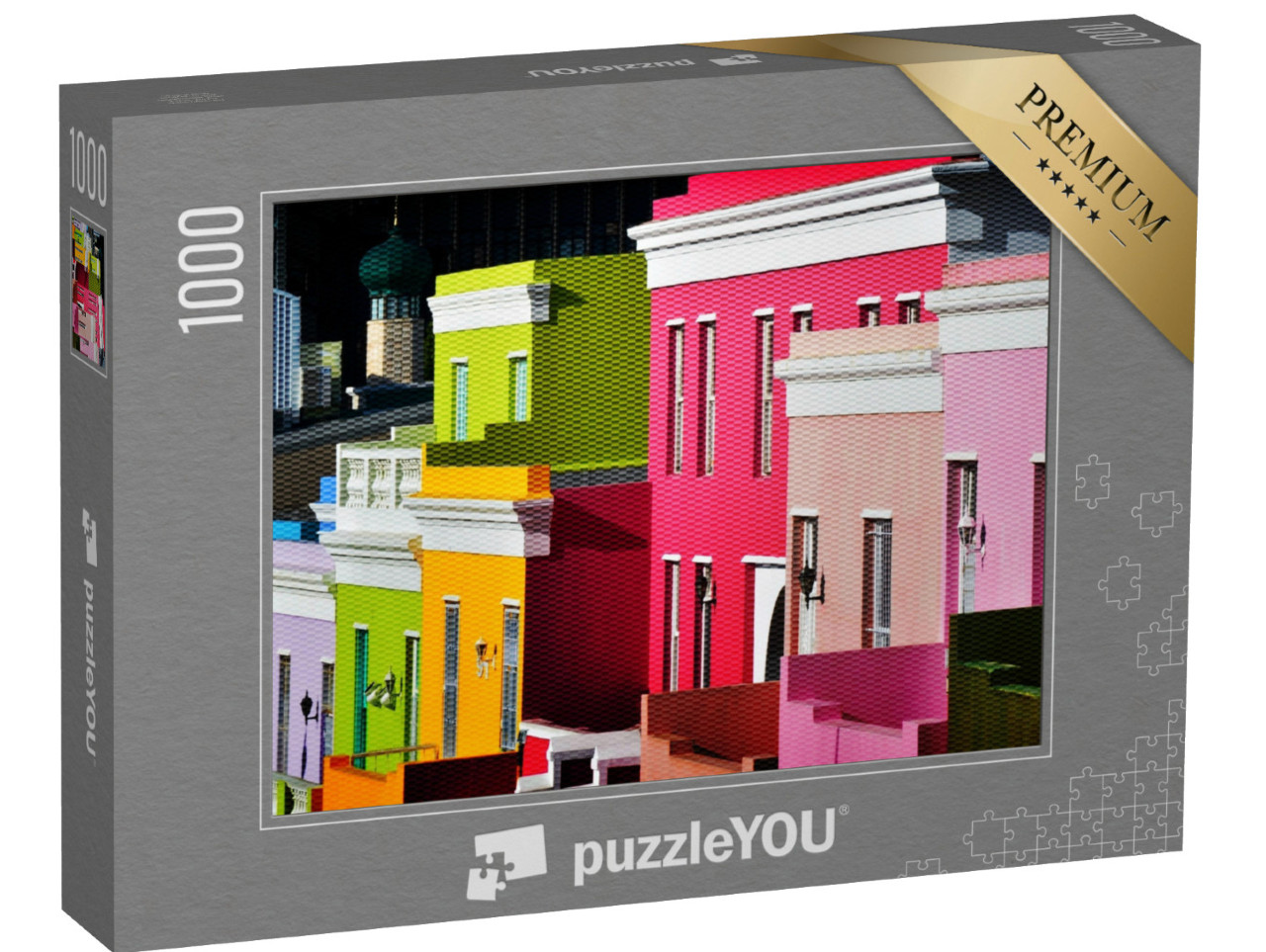 puzzle 1000 dílků „Krajina s barevnými domy v Bo-Kaap Cape Town“