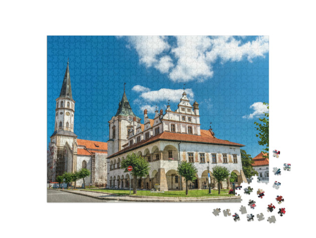 puzzle 1000 dílků „Radnice a kostel svatého Jakuba v Levoči, Slovensko“