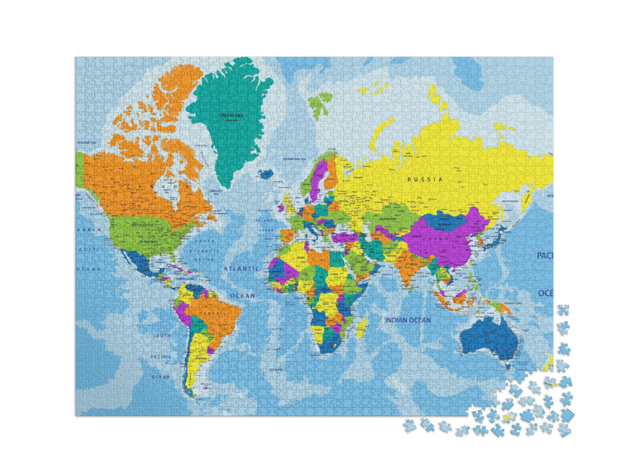 puzzle 2000 dílků „Politická mapa světa“