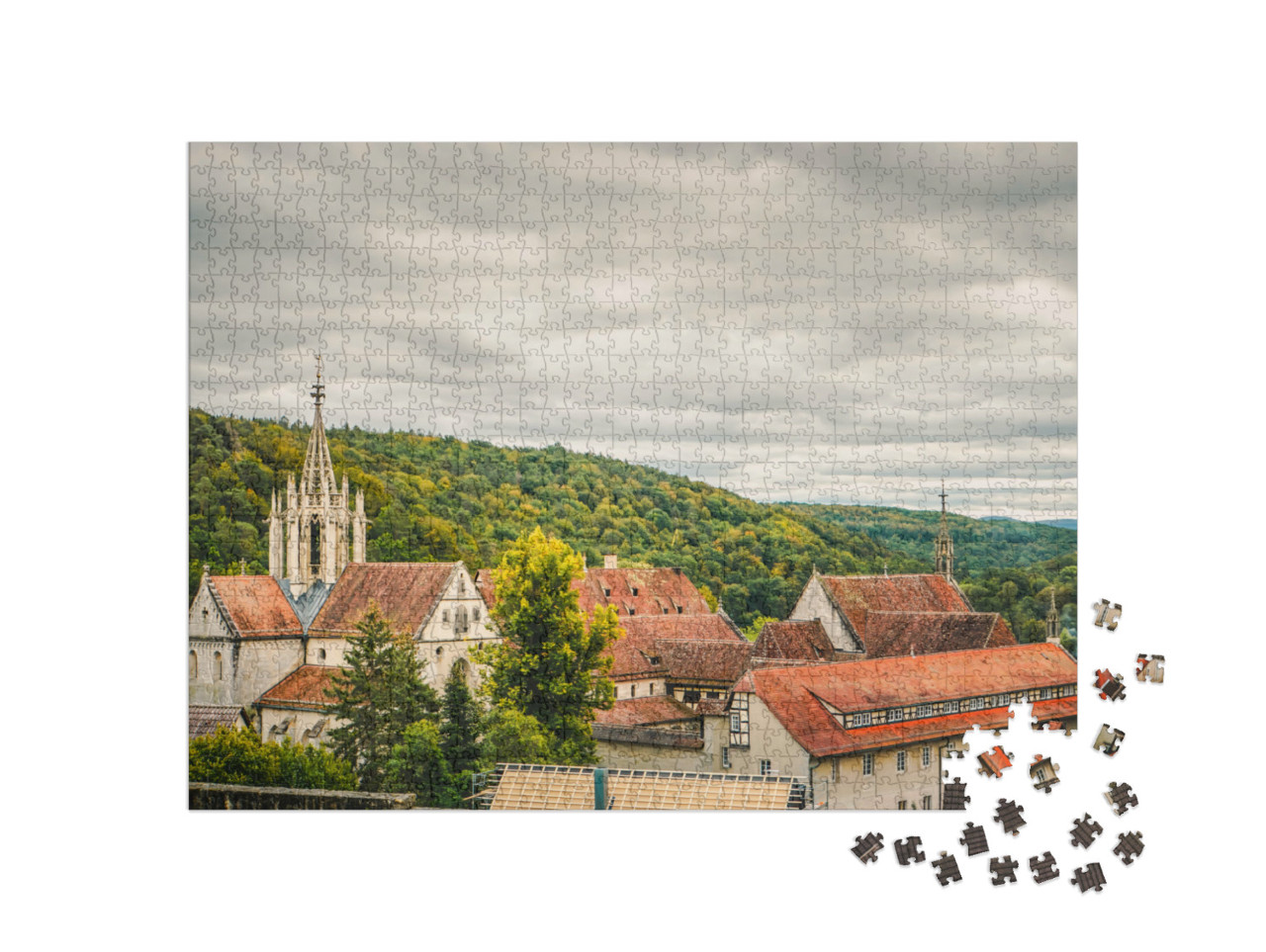 puzzle 1000 dílků „Klášter Bebenhausen v Schönbuchu na podzim“