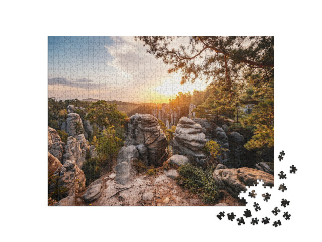 puzzle 1000 dílků „Prachovské skály, Český ráj, Česká republika“