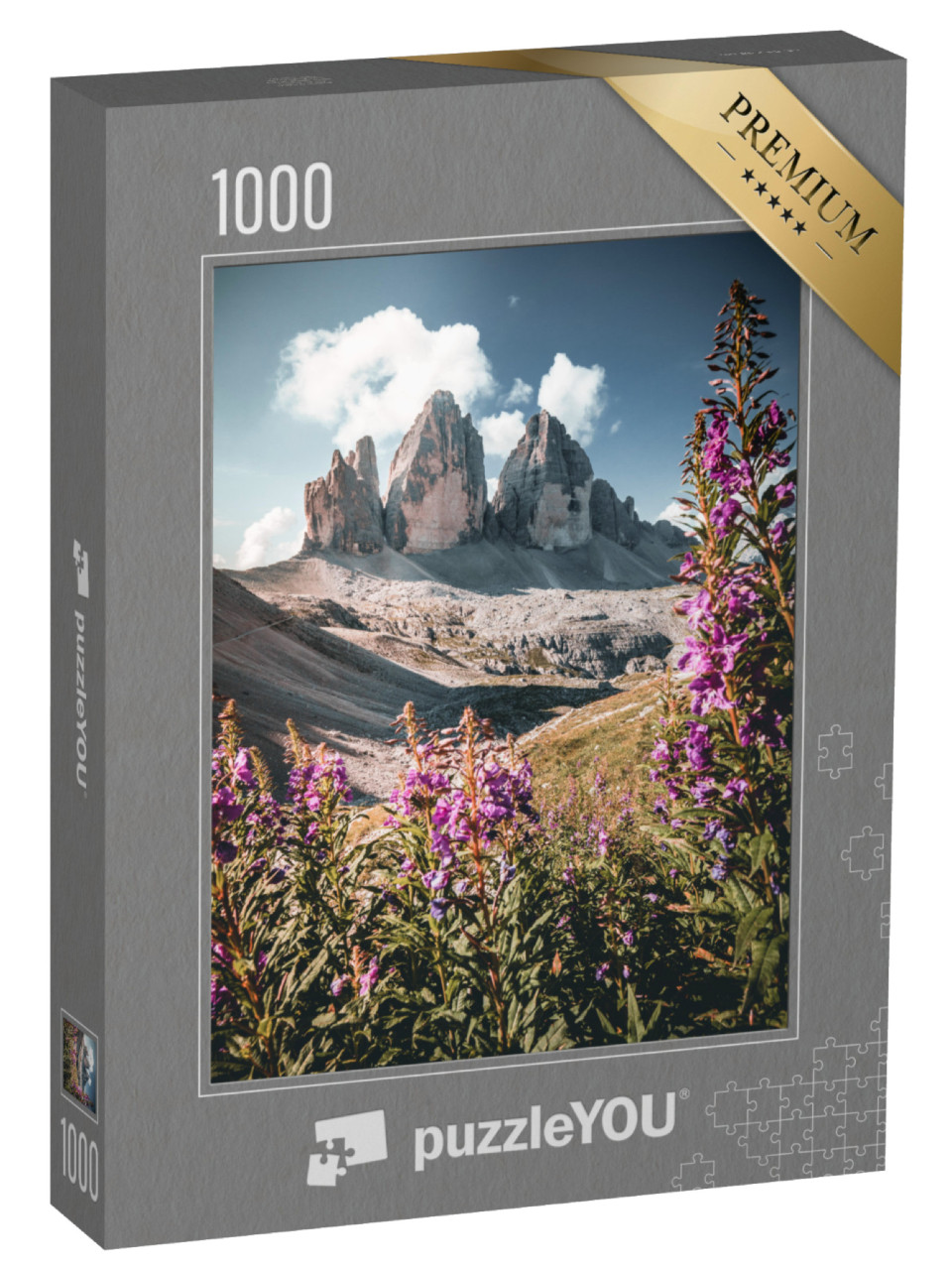 puzzle 1000 dílků „Dolomitské Alpy, Tři vrcholy, Jižní Tyrolsko, Itálie“