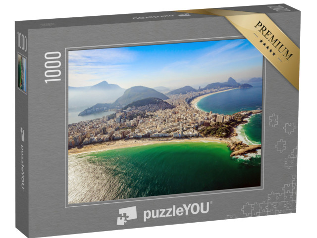 puzzle 1000 dílků „Letecký pohled na slavné pláže Copacabana a Ipanema“