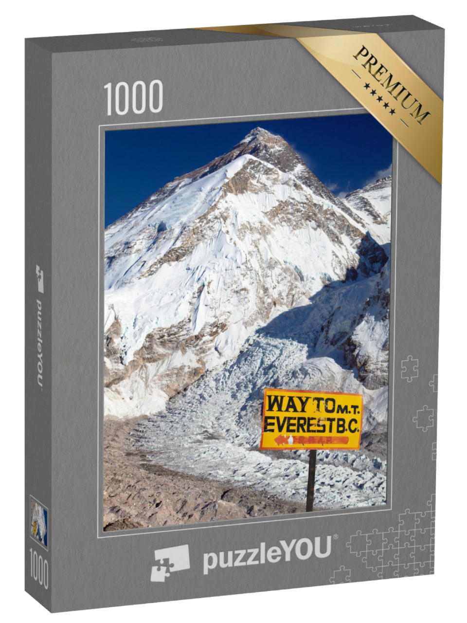 puzzle 1000 dílků „Směrovka na Mount Everest s ledovcem Khumbu, Himálaj, Nepál“