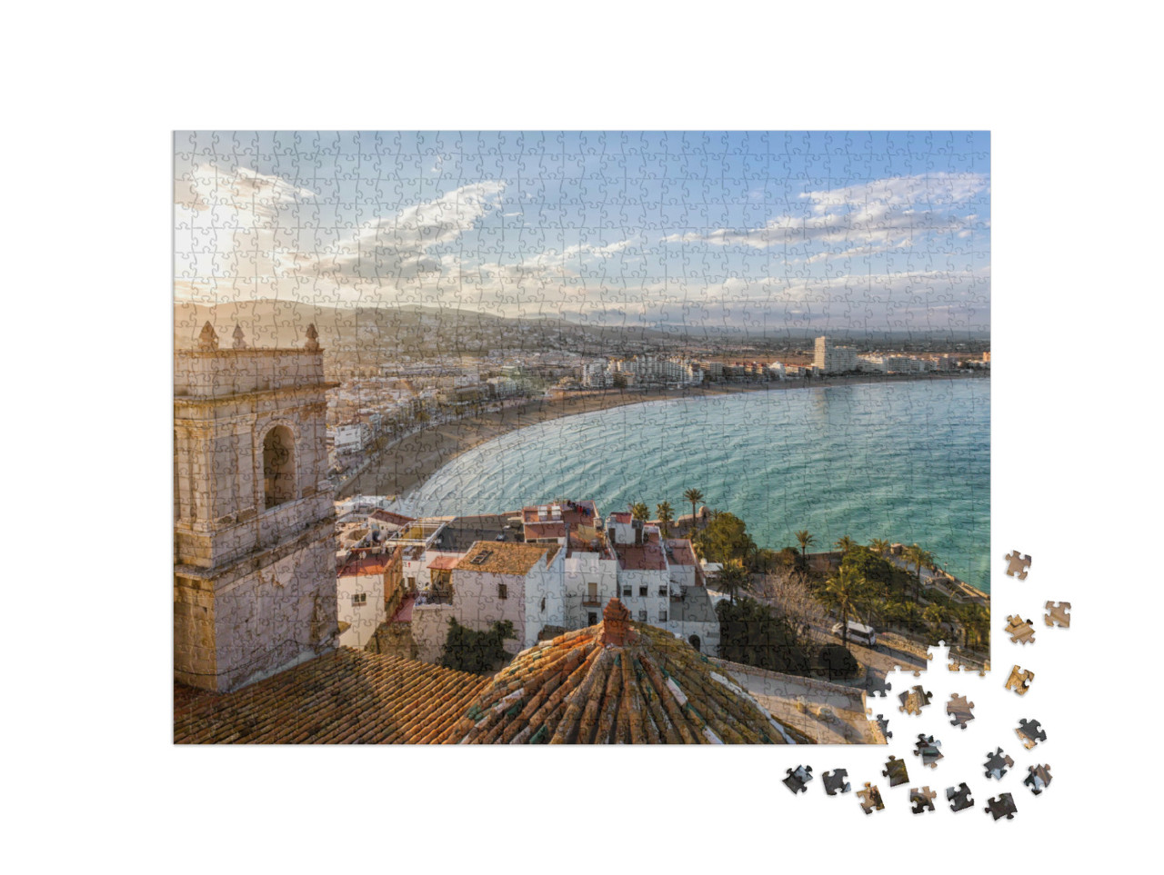 puzzle 1000 dílků „Romantické pobřežní město, Valencie, Španělsko“