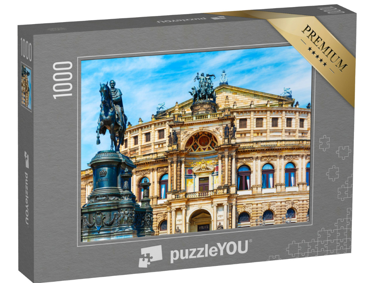 puzzle 1000 dílků „Semperova opera a pomník svatého Jana v Drážďanech“