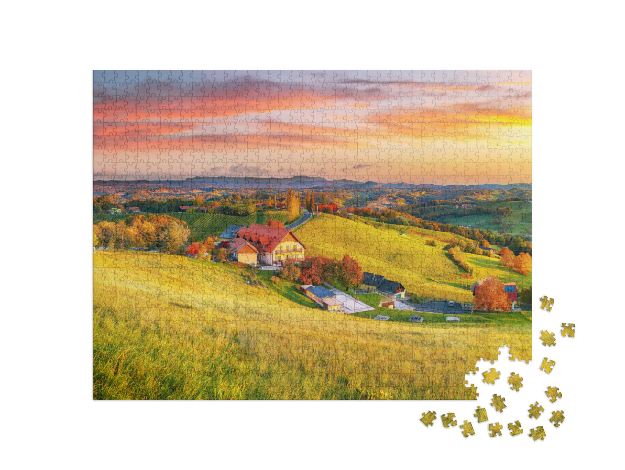 puzzle 1000 dílků „Snová krajina vinic v jižním Štýrsku“